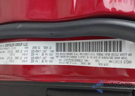 2015 Jeep Cherokee Latitude z USA, uszkodzony, nr VIN 1C4PJMCS6FW594812